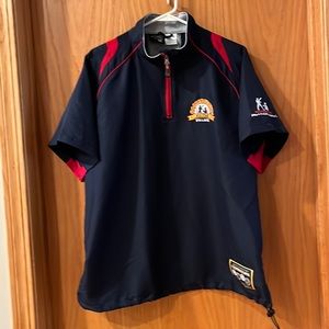 Cooperstown AllStar authentic Apparel SZ M half zip pullover windbreaker shirt.